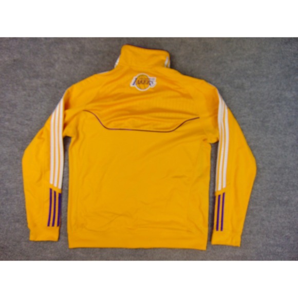 Los Angeles Lakers Track Jacket Mens XL Zip Up Yellow Purple Adidas - Picture 3 of 8
